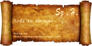 Szőke Herman névjegykártya