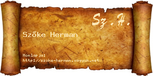 Szőke Herman névjegykártya